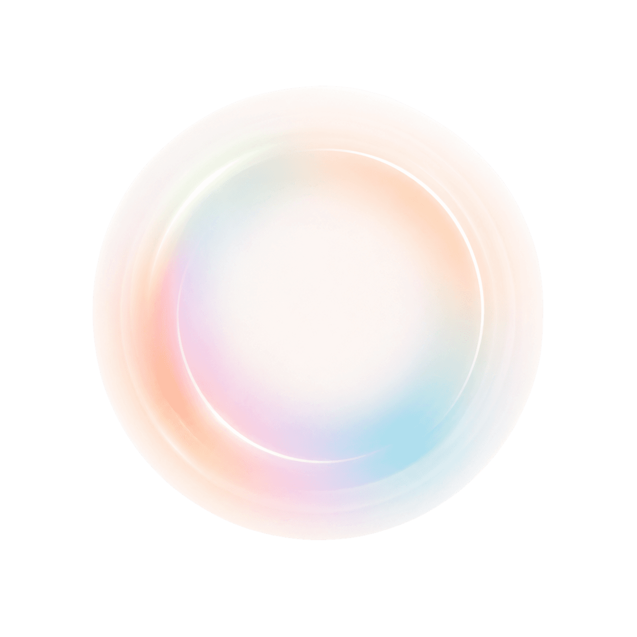 The Aira aura ring over a soft cream background